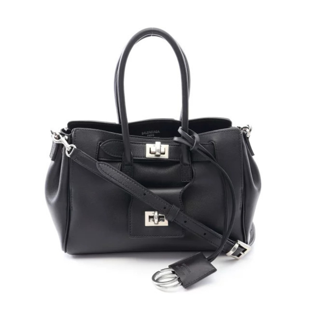 Balenciaga BEL AIR Carryall Handbag Leather Black